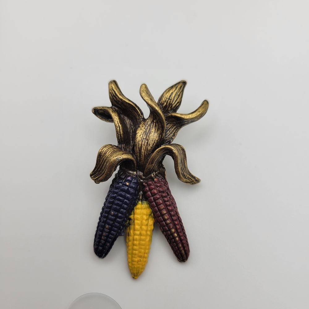 One-of-a-Kind Multicolor Corn Cob Lapel Pin - Picture 3 of 7
